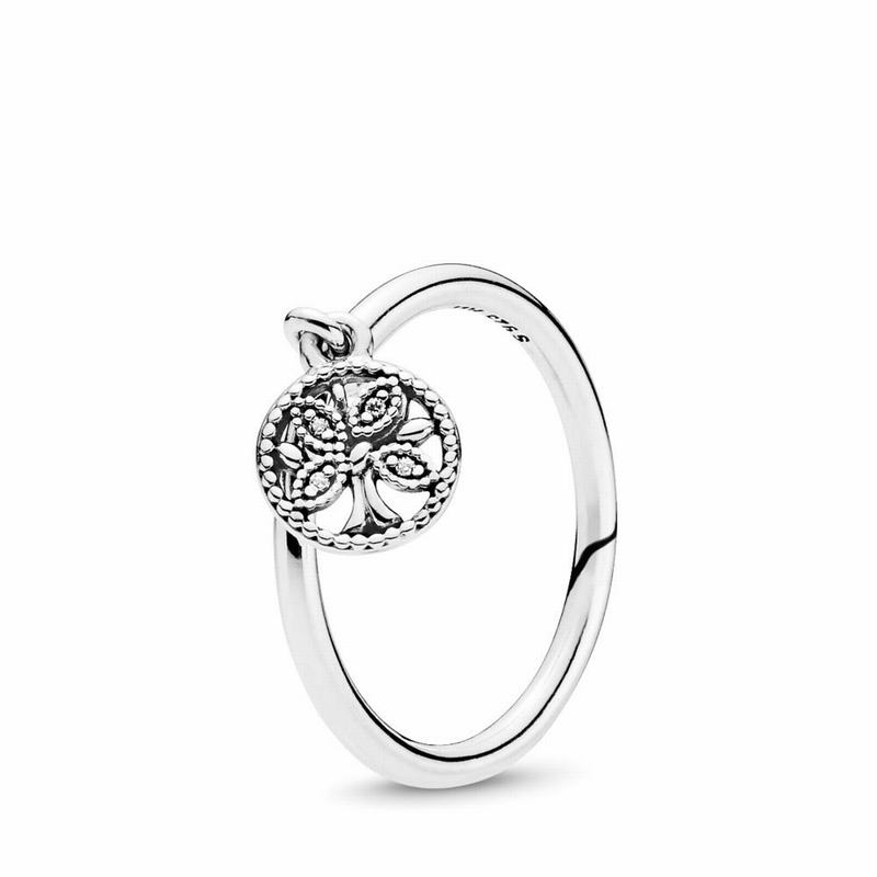 Pandora Tree Of Life Statement Ring Ireland - Sterling Silver/Cubic Zirconia - 358627FQA